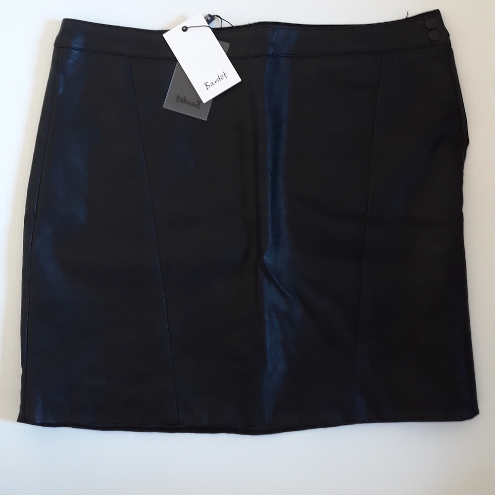 BARDOT ALESSIA BLACK VEGAN LEATHER SKIRT - Picture 8 of 11